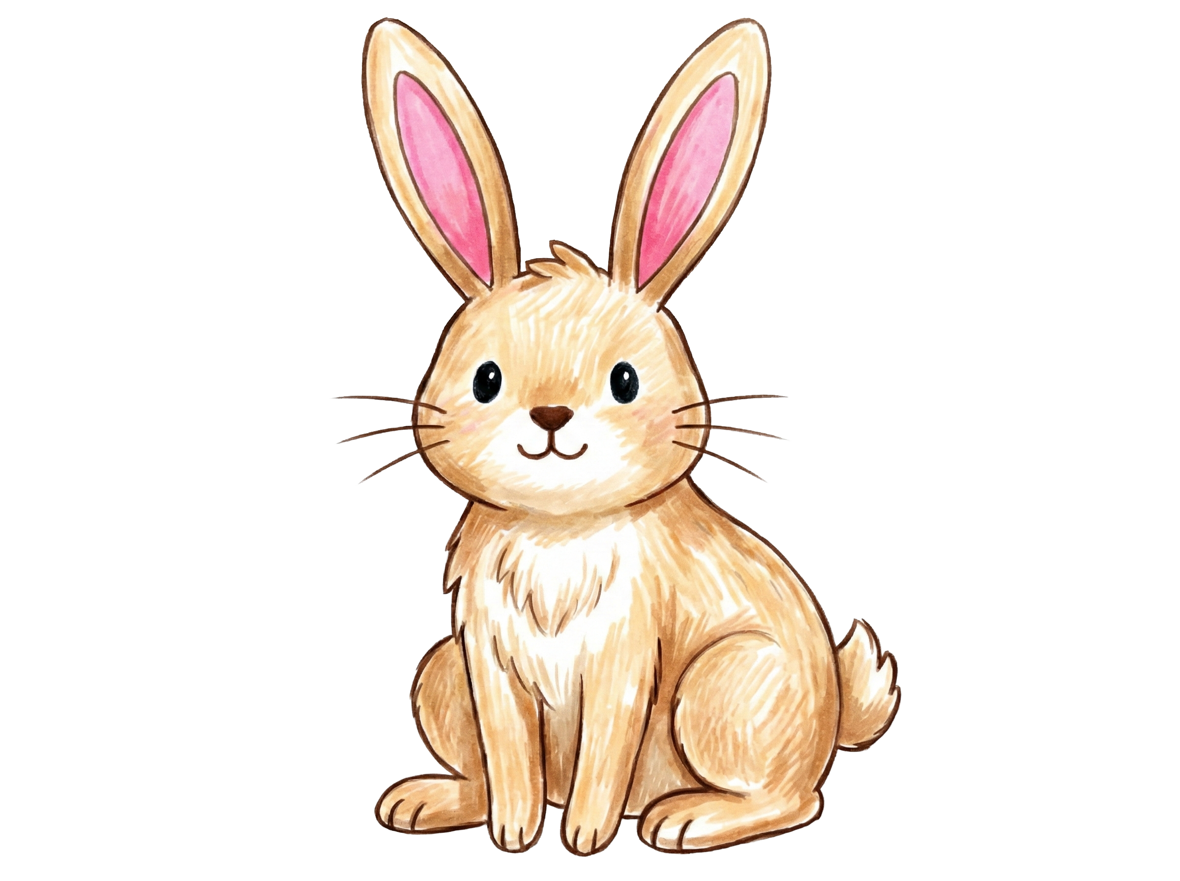 Rabbit colored with felt tip